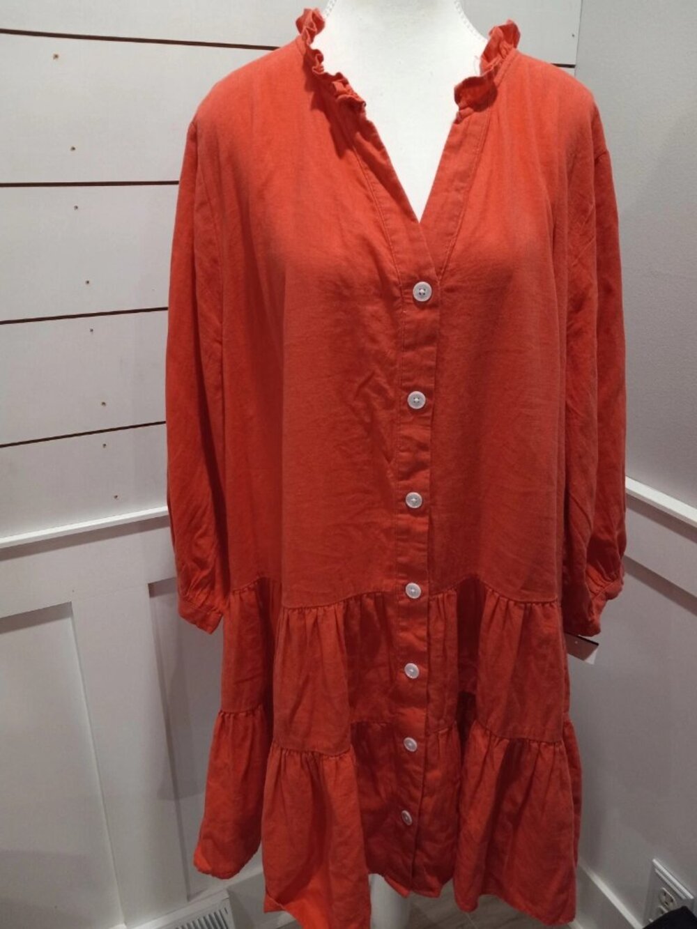 New Tommy Hilfiger Women Shirt Dress Size XL Linen Blend